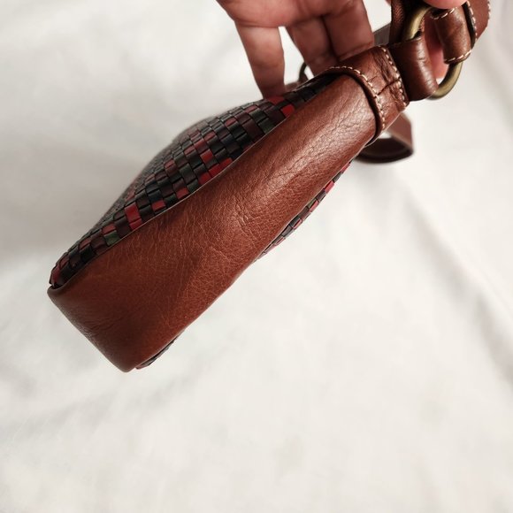 Vera Pelle Avorio Italy Leather Brown/ Multicolor Lady Crossbody/ Shoulder Purse - Picture 5 of 16